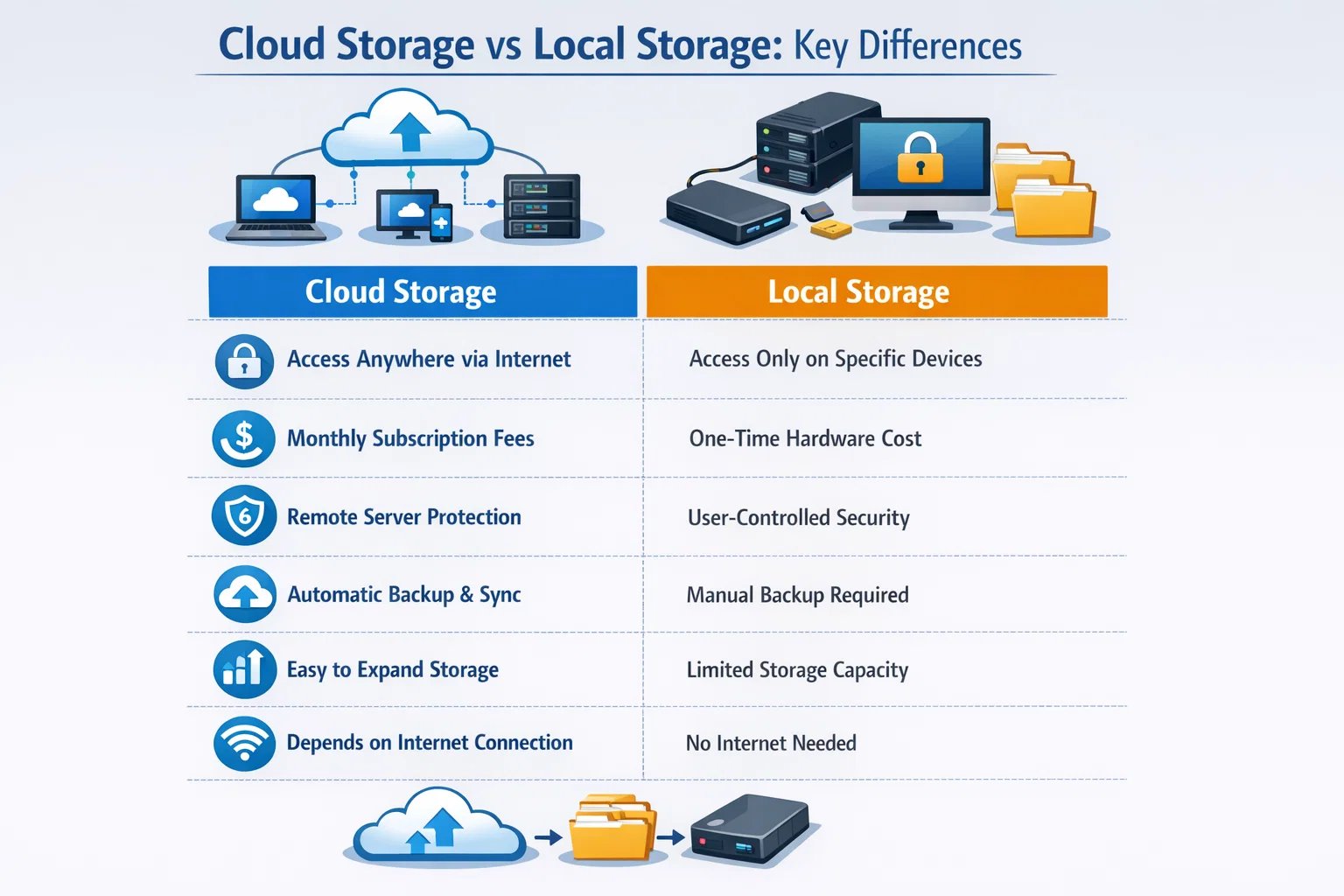 Cloud Storage vs Local Storage: Key Differences